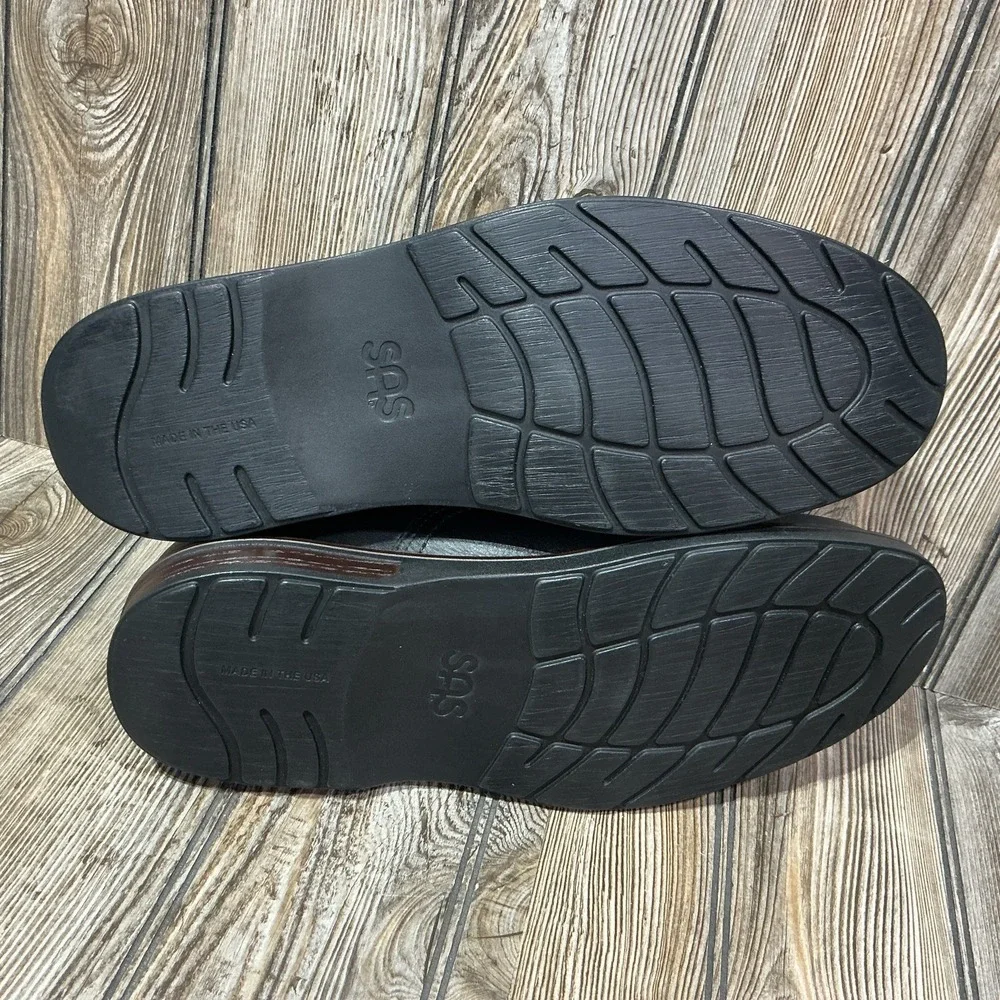 SAS Step Shoes Mens 13.5 WW Comfort Slip On Casual Walking Moc Loafer Black NEW